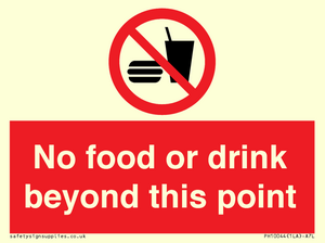 No food or drink beyond this point